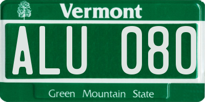 VT license plate ALU080