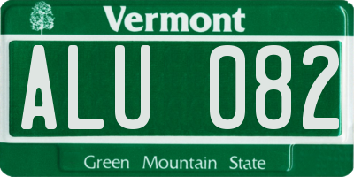 VT license plate ALU082