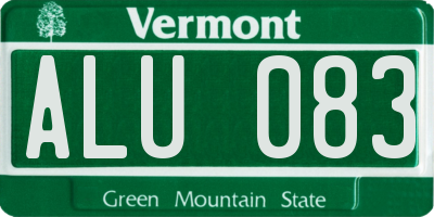 VT license plate ALU083