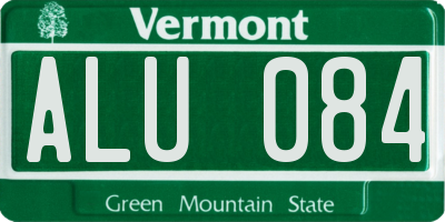 VT license plate ALU084