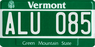 VT license plate ALU085