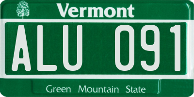 VT license plate ALU091