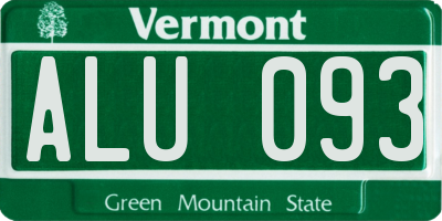 VT license plate ALU093