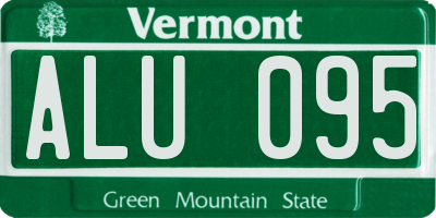 VT license plate ALU095