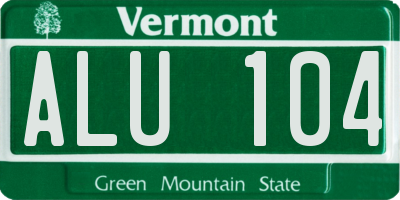 VT license plate ALU104