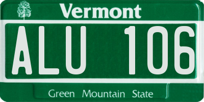 VT license plate ALU106
