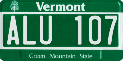 VT license plate ALU107
