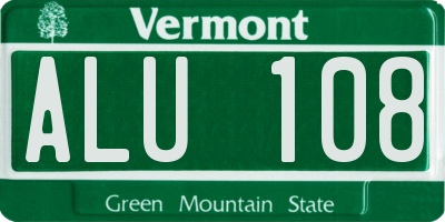 VT license plate ALU108