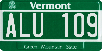 VT license plate ALU109