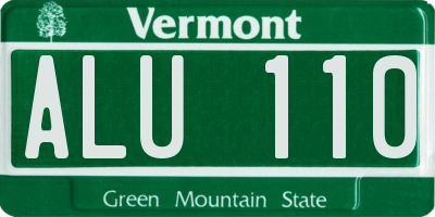 VT license plate ALU110