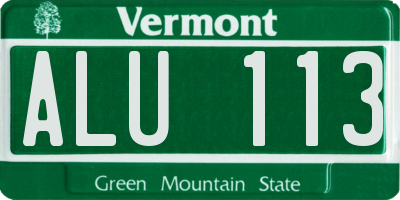 VT license plate ALU113