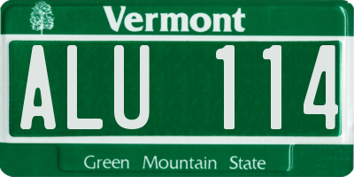 VT license plate ALU114