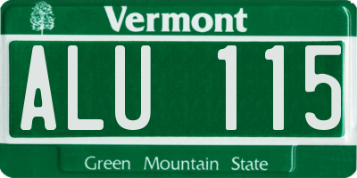 VT license plate ALU115