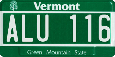 VT license plate ALU116