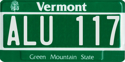 VT license plate ALU117
