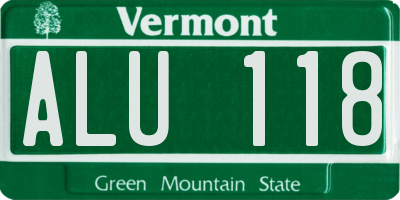 VT license plate ALU118