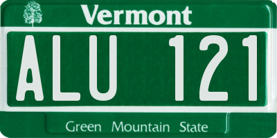 VT license plate ALU121