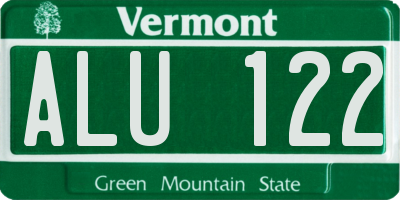 VT license plate ALU122