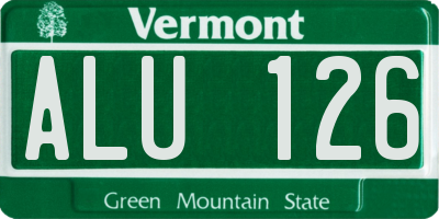 VT license plate ALU126