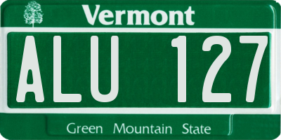 VT license plate ALU127