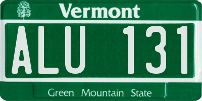 VT license plate ALU131