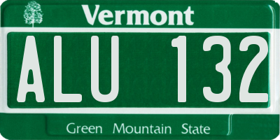 VT license plate ALU132