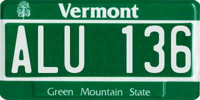 VT license plate ALU136