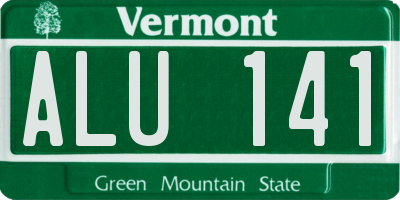 VT license plate ALU141