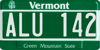 VT license plate ALU142