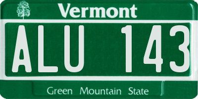 VT license plate ALU143
