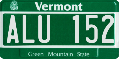 VT license plate ALU152