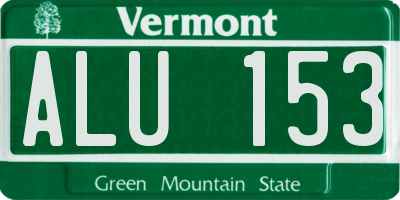 VT license plate ALU153