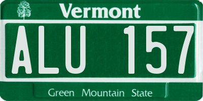 VT license plate ALU157