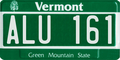 VT license plate ALU161