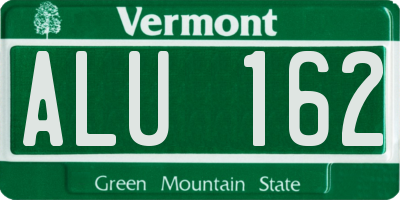 VT license plate ALU162