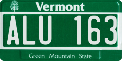 VT license plate ALU163