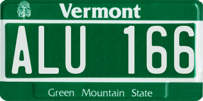VT license plate ALU166