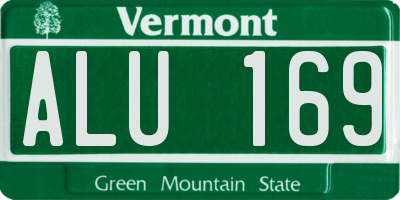 VT license plate ALU169