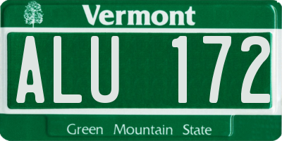 VT license plate ALU172
