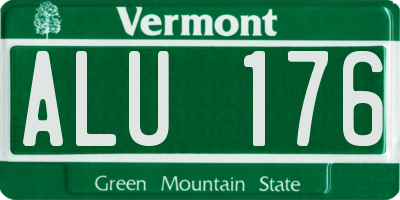 VT license plate ALU176