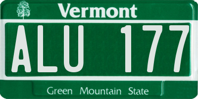 VT license plate ALU177