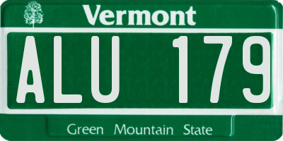 VT license plate ALU179