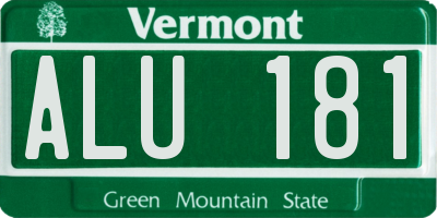 VT license plate ALU181