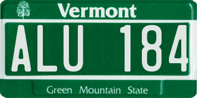 VT license plate ALU184