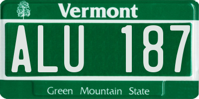 VT license plate ALU187