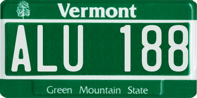 VT license plate ALU188