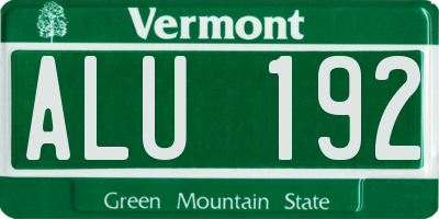 VT license plate ALU192