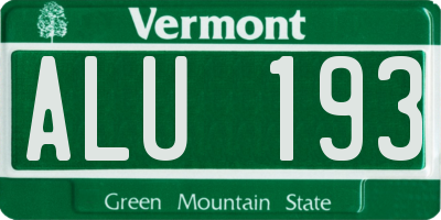 VT license plate ALU193