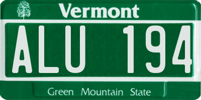 VT license plate ALU194