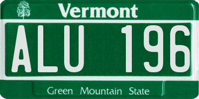 VT license plate ALU196